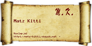 Matz Kitti névjegykártya